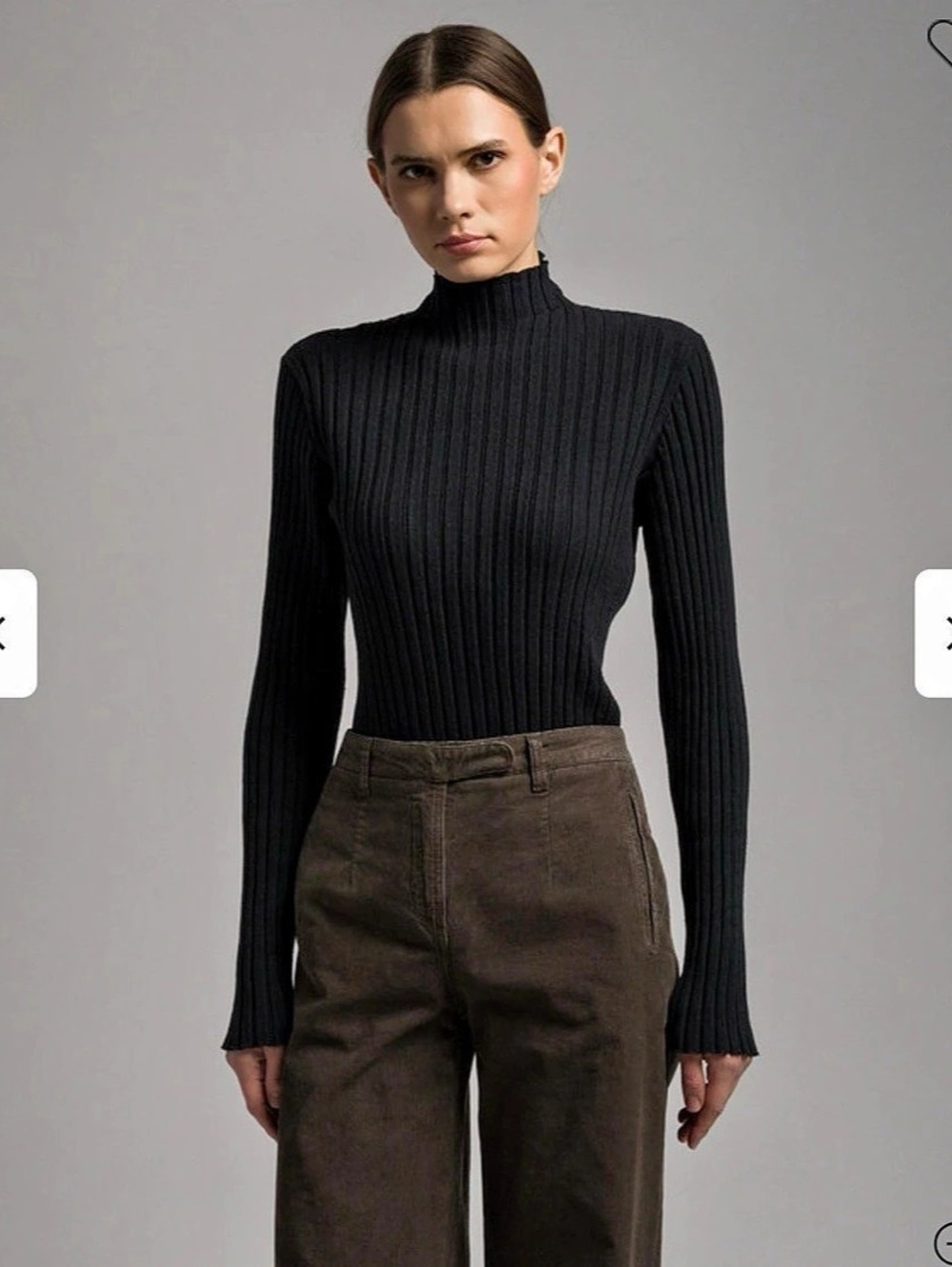 The Row Ribbed Turtleneck Silk Sweater Size XS